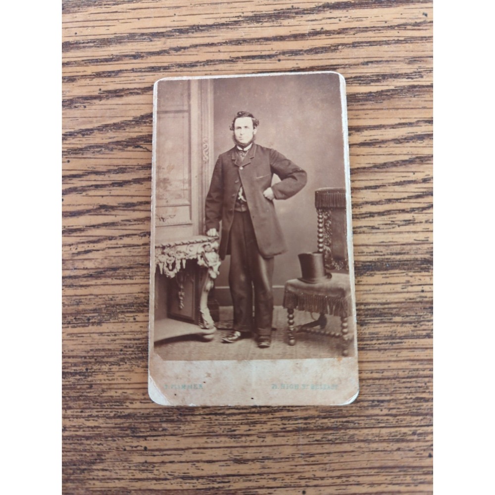 Antique Cabinet Card Man Gentleman Victorian Portrait T Plimmer Belfast B Hugh